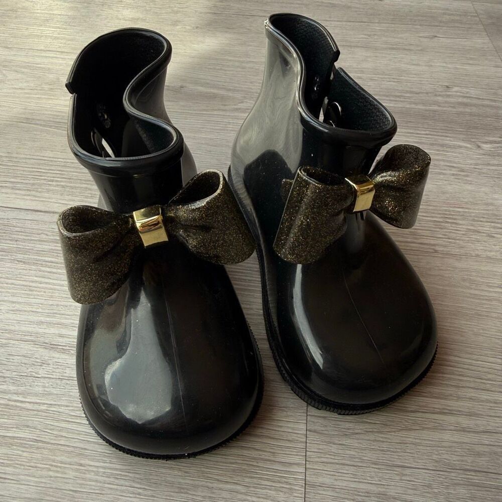 Mini Melissa Girl's Mini Sugar Rain Bow Boots Size 9